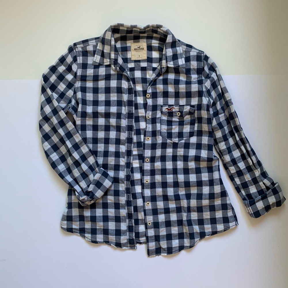 Hollister checkered button down shirt